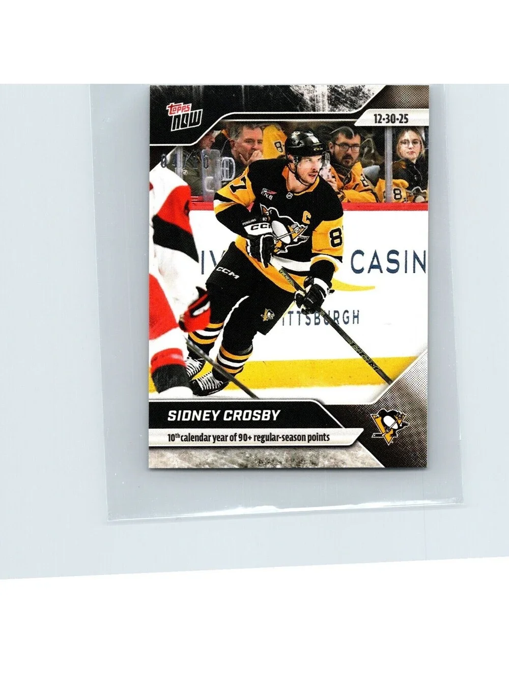 2025-26 Topps Now NHL - Sidney Crosby #76 - 90+ Points - Black Ice #/10